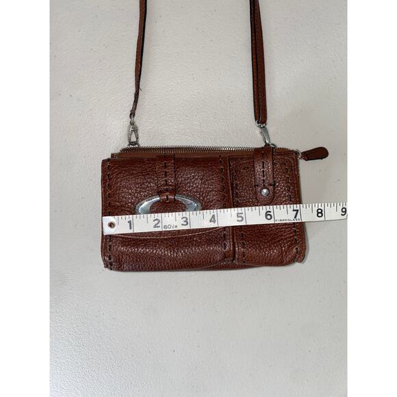 Vintage 2000s Brighton Y2K Aesthetic Brown Leather Crossbody Purse Shoulder Bag - Picture 8 of 8